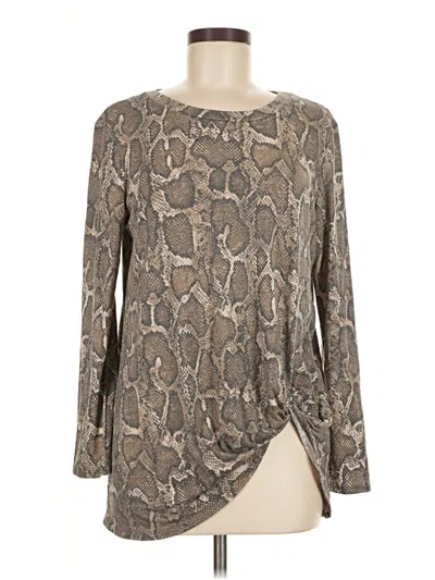 Pre-owned Assorted Brands Long Sleeve Blouse In Gray