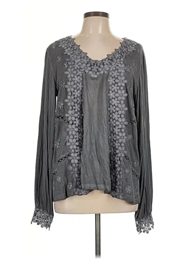 Pre-owned Assorted Brands Long Sleeve Blouse In Gray