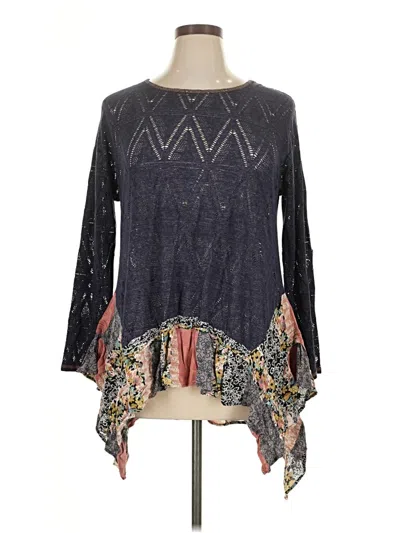 Pre-owned Assorted Brands Long Sleeve Blouse In Gray