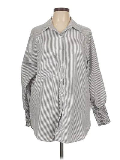 Pre-owned Assorted Brands Long Sleeve Blouse In Gray