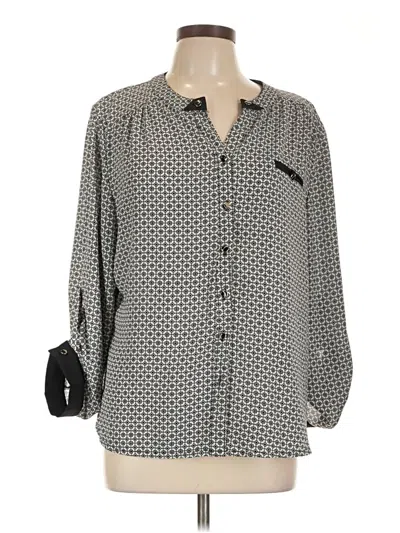 Pre-owned Assorted Brands Long Sleeve Blouse In Gray
