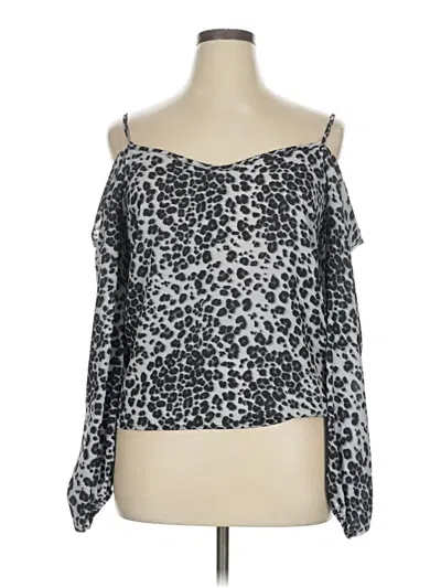 Pre-owned Assorted Brands Long Sleeve Blouse In Gray