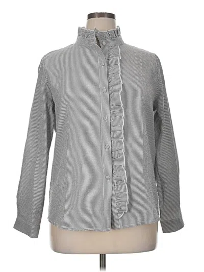 Pre-owned Assorted Brands Long Sleeve Blouse In Gray