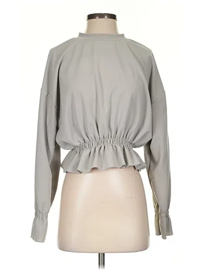 Pre-owned Assorted Brands Long Sleeve Blouse In Gray