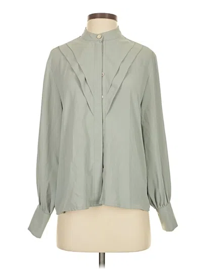 Pre-owned Assorted Brands Long Sleeve Blouse In Gray
