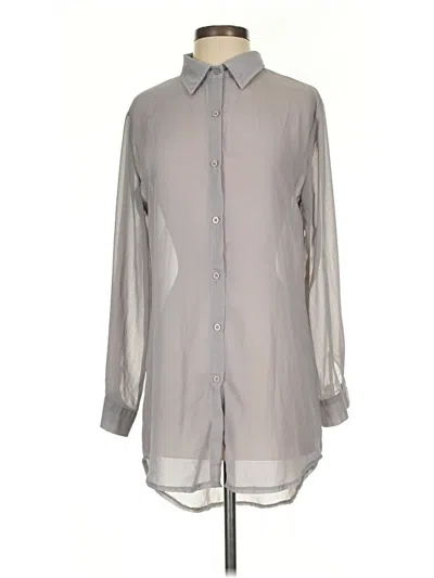 Pre-owned Assorted Brands Long Sleeve Blouse In Gray
