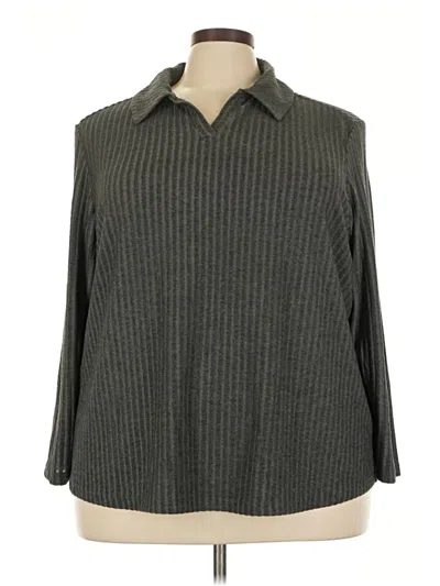 Pre-owned Assorted Brands Long Sleeve Blouse In Gray