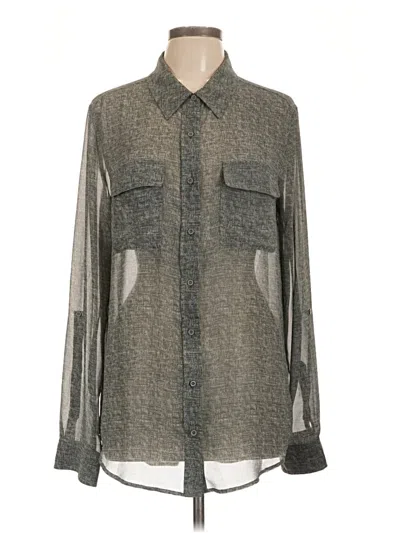 Pre-owned Assorted Brands Long Sleeve Blouse In Gray