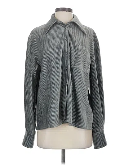 Pre-owned Assorted Brands Long Sleeve Blouse In Gray