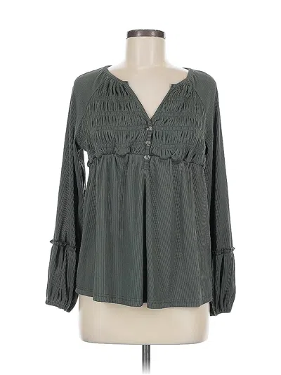 Pre-owned Assorted Brands Long Sleeve Blouse In Green