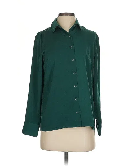 Pre-owned Assorted Brands Long Sleeve Blouse In Green