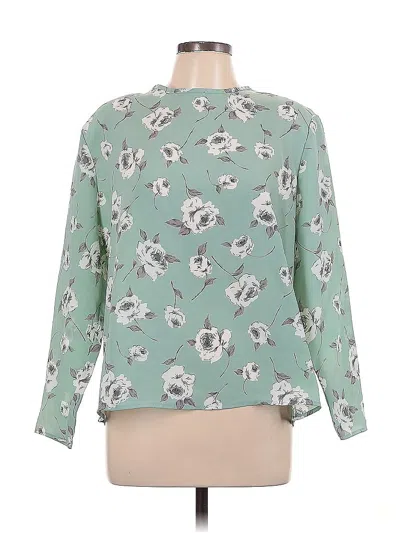 Pre-owned Assorted Brands Long Sleeve Blouse In Green