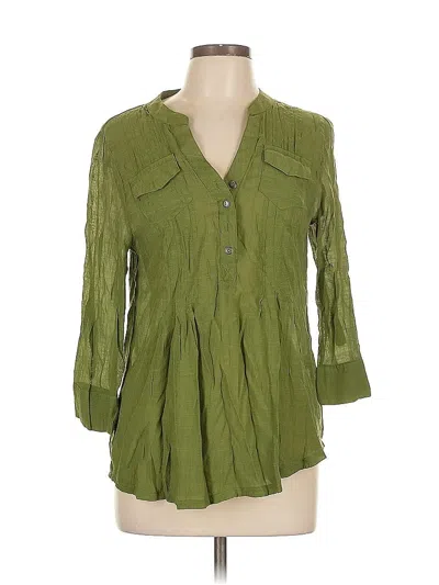 Pre-owned Assorted Brands Long Sleeve Blouse In Green