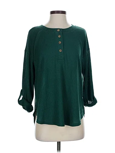 Pre-owned Assorted Brands Long Sleeve Blouse In Green