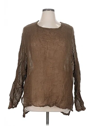 Pre-owned Assorted Brands Long Sleeve Blouse In Green