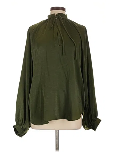 Pre-owned Assorted Brands Long Sleeve Blouse In Green