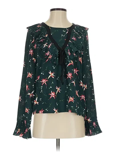 Pre-owned Assorted Brands Long Sleeve Blouse In Green