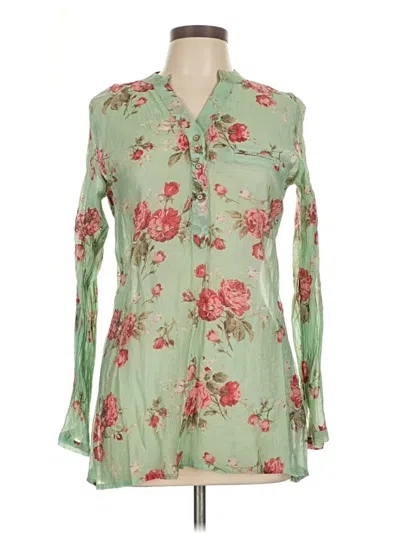 Pre-owned Assorted Brands Long Sleeve Blouse In Green