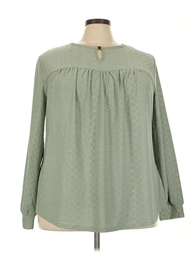 Pre-owned Assorted Brands Long Sleeve Blouse In Green