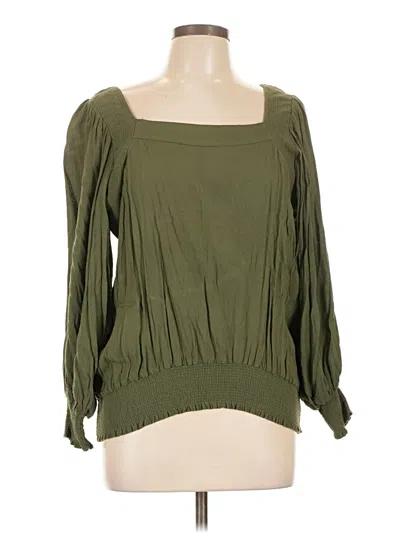 Pre-owned Assorted Brands Long Sleeve Blouse In Green