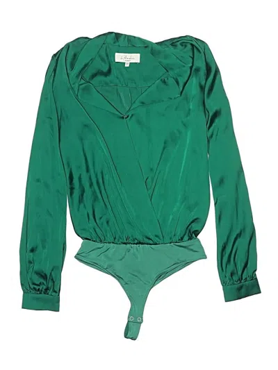 Pre-owned Assorted Brands Long Sleeve Blouse In Green