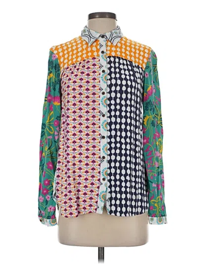 Pre-owned Assorted Brands Long Sleeve Blouse In Green
