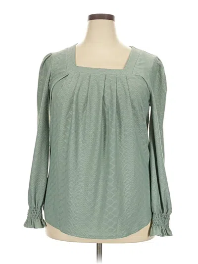 Assorted Brands Long Sleeve Blouse In Green