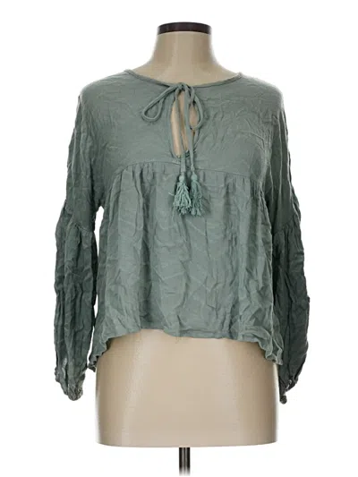 Assorted Brands Long Sleeve Blouse In Green