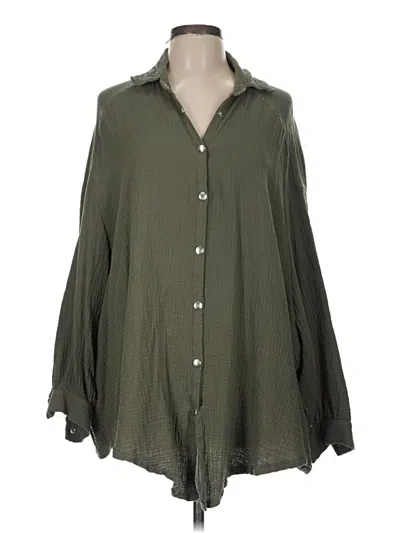 Pre-owned Assorted Brands Long Sleeve Blouse In Green