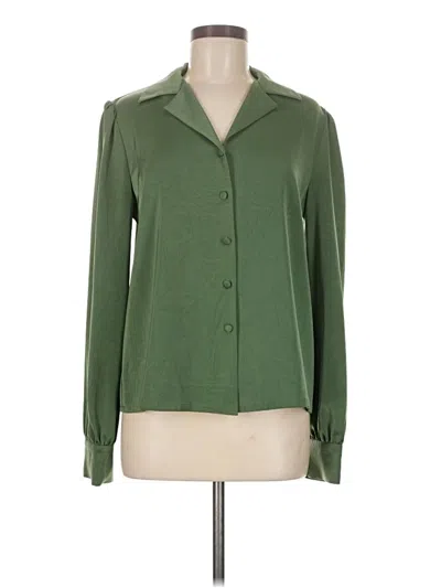 Pre-owned Assorted Brands Long Sleeve Blouse In Green