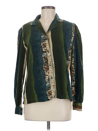 Pre-owned Assorted Brands Long Sleeve Blouse In Green