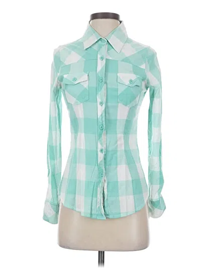 Pre-owned Assorted Brands Long Sleeve Blouse In Green