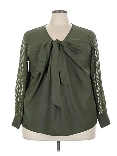 Pre-owned Assorted Brands Long Sleeve Blouse In Green