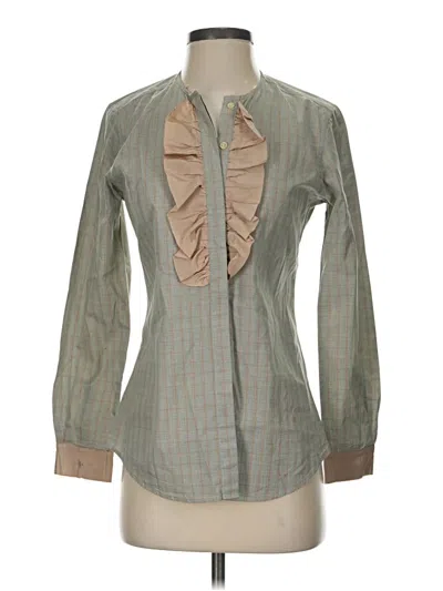 Pre-owned Assorted Brands Long Sleeve Blouse In Green