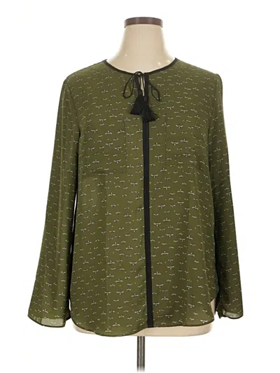 Pre-owned Assorted Brands Long Sleeve Blouse In Green
