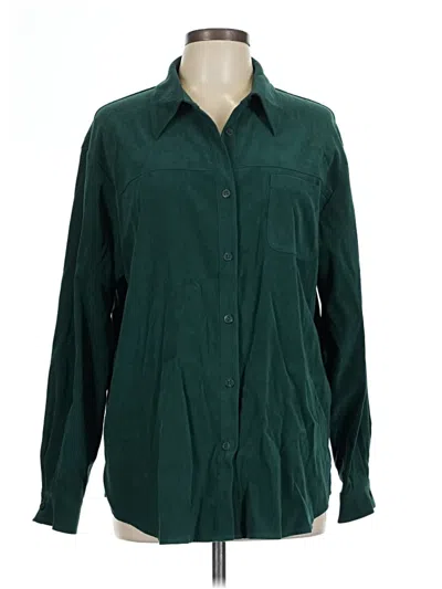 Pre-owned Assorted Brands Long Sleeve Blouse In Green