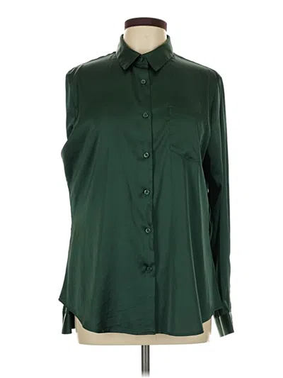 Pre-owned Assorted Brands Long Sleeve Blouse In Green