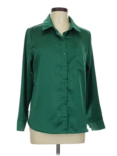 Pre-owned Assorted Brands Long Sleeve Blouse In Green