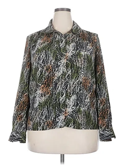 Pre-owned Assorted Brands Long Sleeve Blouse In Green