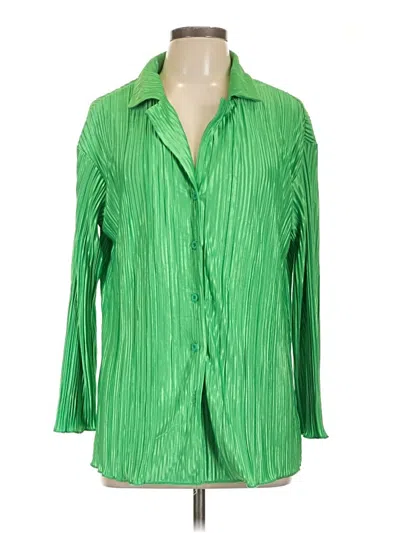 Pre-owned Assorted Brands Long Sleeve Blouse In Green