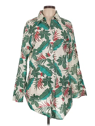 Pre-owned Assorted Brands Long Sleeve Blouse In Green