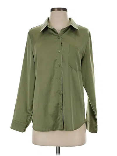 Pre-owned Assorted Brands Long Sleeve Blouse In Green