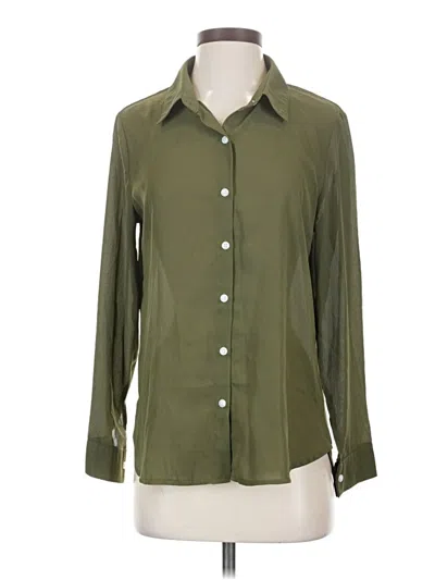 Pre-owned Assorted Brands Long Sleeve Blouse In Green
