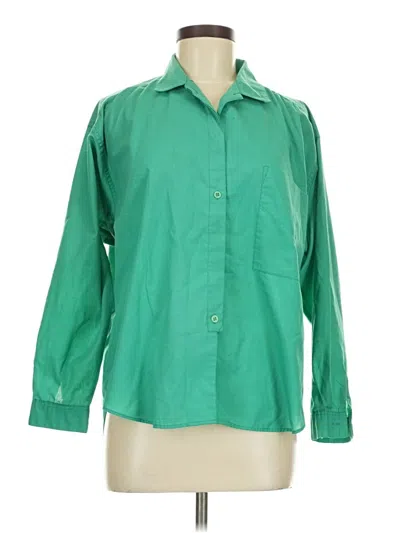 Pre-owned Assorted Brands Long Sleeve Blouse In Green