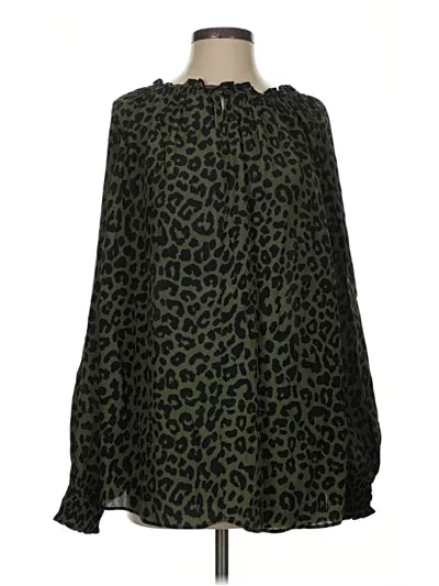 Pre-owned Assorted Brands Long Sleeve Blouse In Green