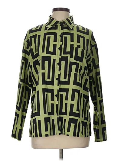 Pre-owned Assorted Brands Long Sleeve Blouse In Green