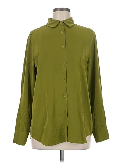 Pre-owned Assorted Brands Long Sleeve Blouse In Green