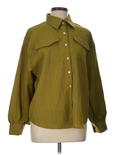 Pre-owned Assorted Brands Long Sleeve Blouse In Green