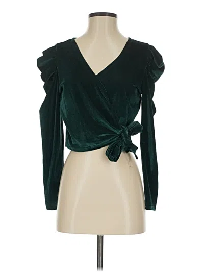 Pre-owned Assorted Brands Long Sleeve Blouse In Green