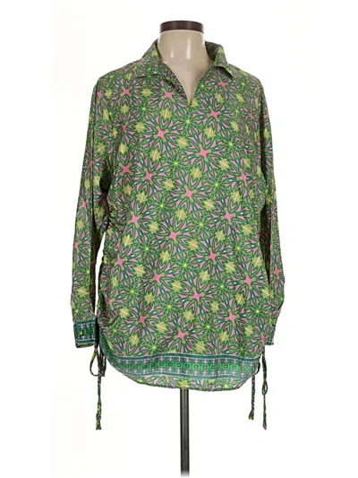 Pre-owned Assorted Brands Long Sleeve Blouse In Green